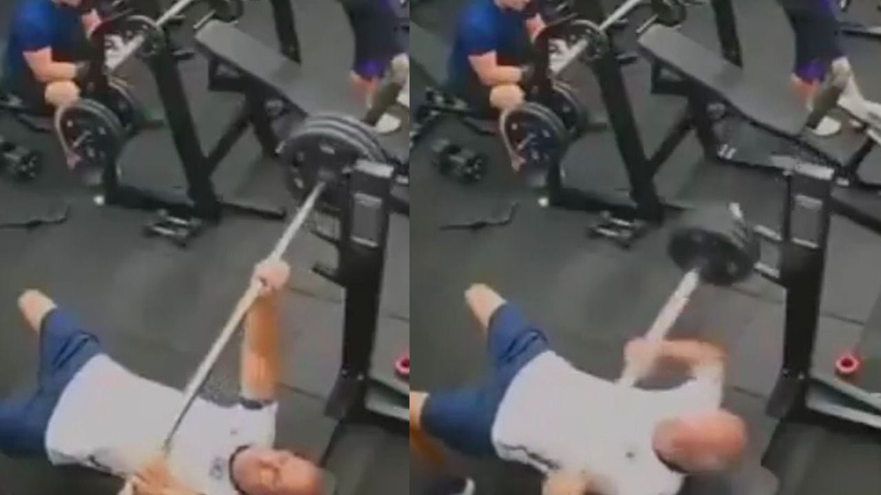 Hombre muere haciendo press de banca