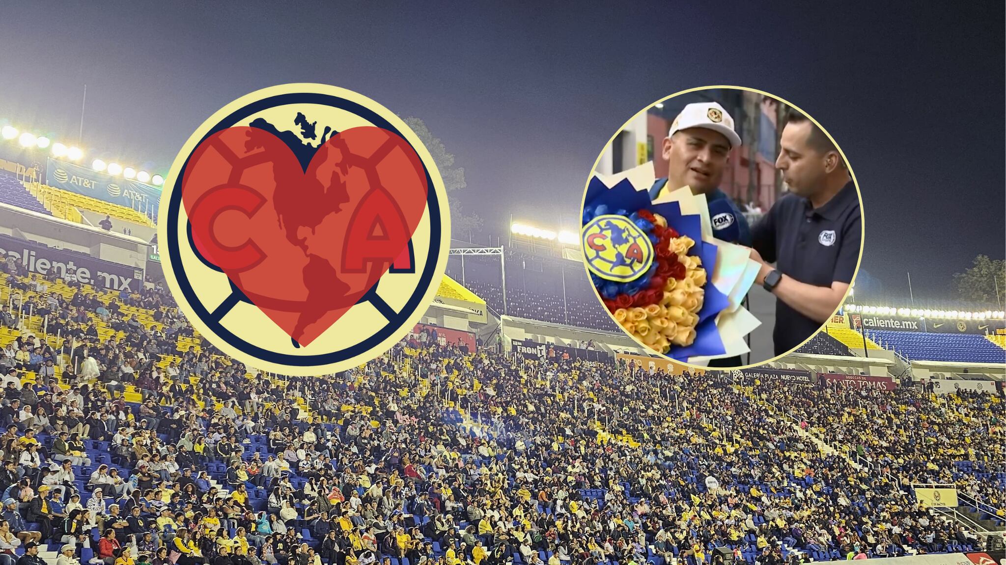 Aficionado le lleva flores al amor de su vida (el Club América)
