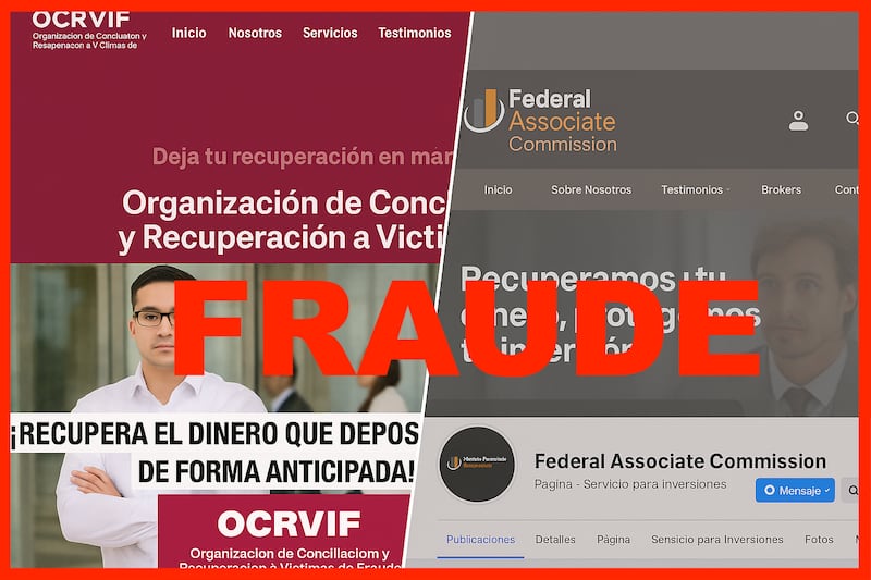 Organizaciones fantasma como Federal Associate Comission y APRF operan desde Colombia o EE. UU. con publicidad activa en Meta.