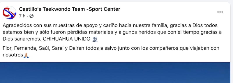 Accidente taekwondo.