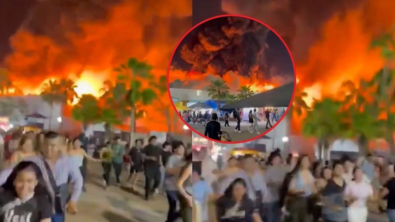VIDEO: Incendio arrasa la Nave 1 de la Feria Tabasco; reportan pérdida total y varios muertos