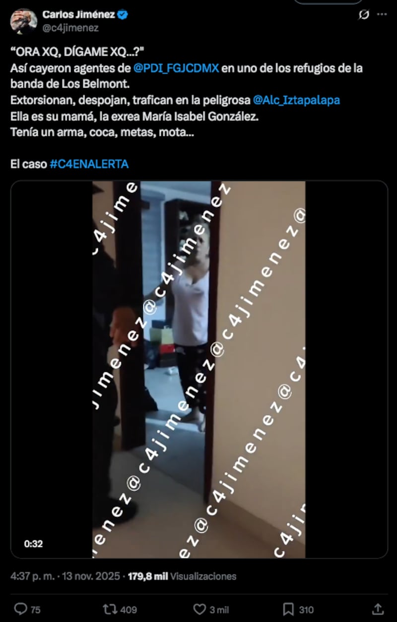 Publicación de C4Jiménez en X