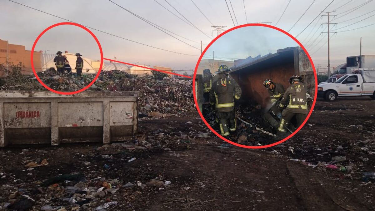 Incendio en basurero de la Central de Abasto de Iztapalapa.