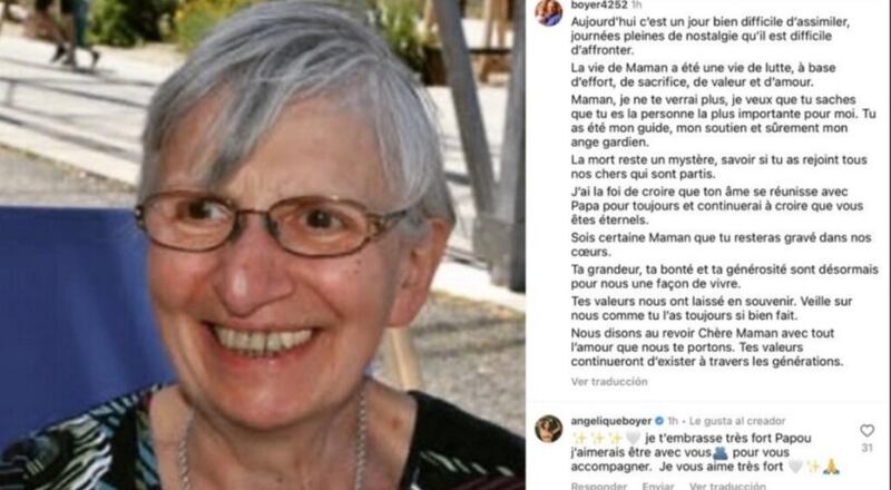 Muere abuela de Angelique Boyer.

Foto: @boyer4252