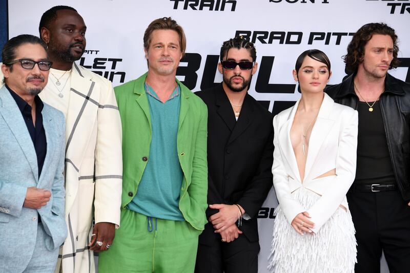 El cast de "Tren Bala". / Foto: Jon Kopaloff/Getty Images.