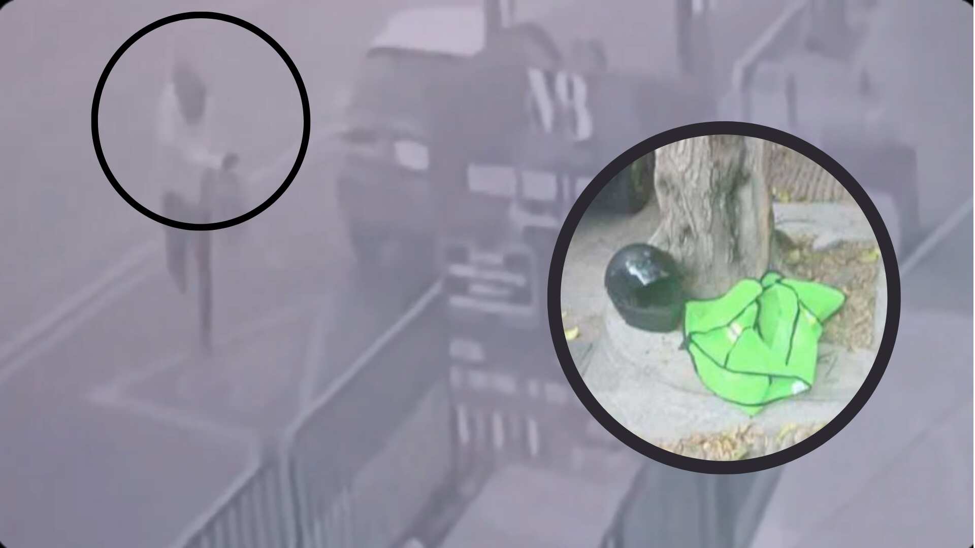 Se encontraron un casco y un chaleco utilizados durante el ataque armado.