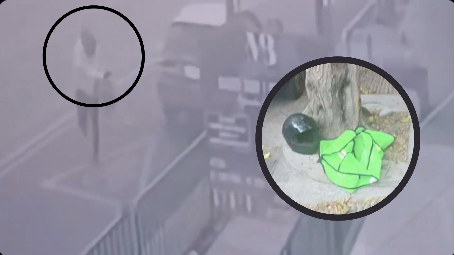 Se encontraron un casco y un chaleco utilizados durante el ataque armado.