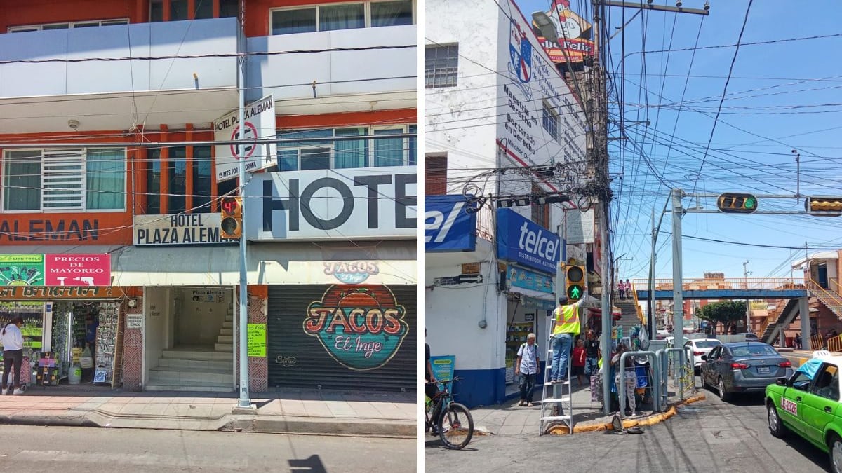 Elementos de seguridad y personal municipal trabajan en la recuperación del orden en la avenida Miguel Alemán, como parte de un operativo permanente.