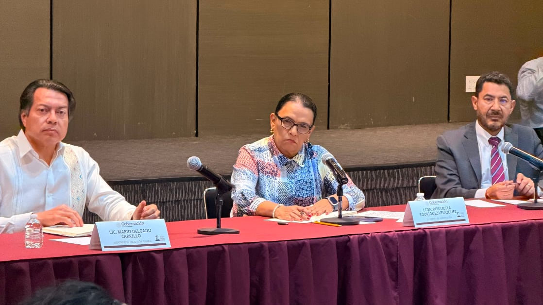 Mario Delgado, Rosa Icela Rodríguez y Martí Batres expusieron las propuestas del Gobierno federal para atender las principales demandas de la CNTE