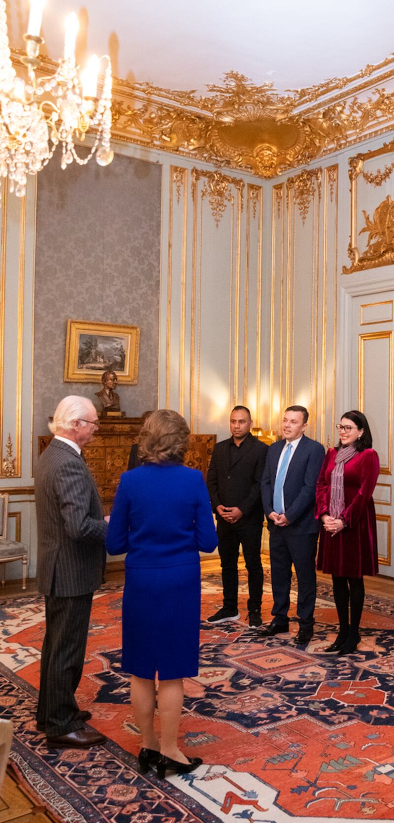 José Lebeña, director editorial de Publimetro, fue recibido por los reyes de Suecia en el palacio de Estocolmo.