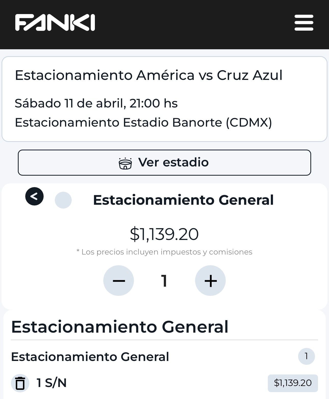Precio del estacionamiento en el Estadio Azteca para el Clásico Joven