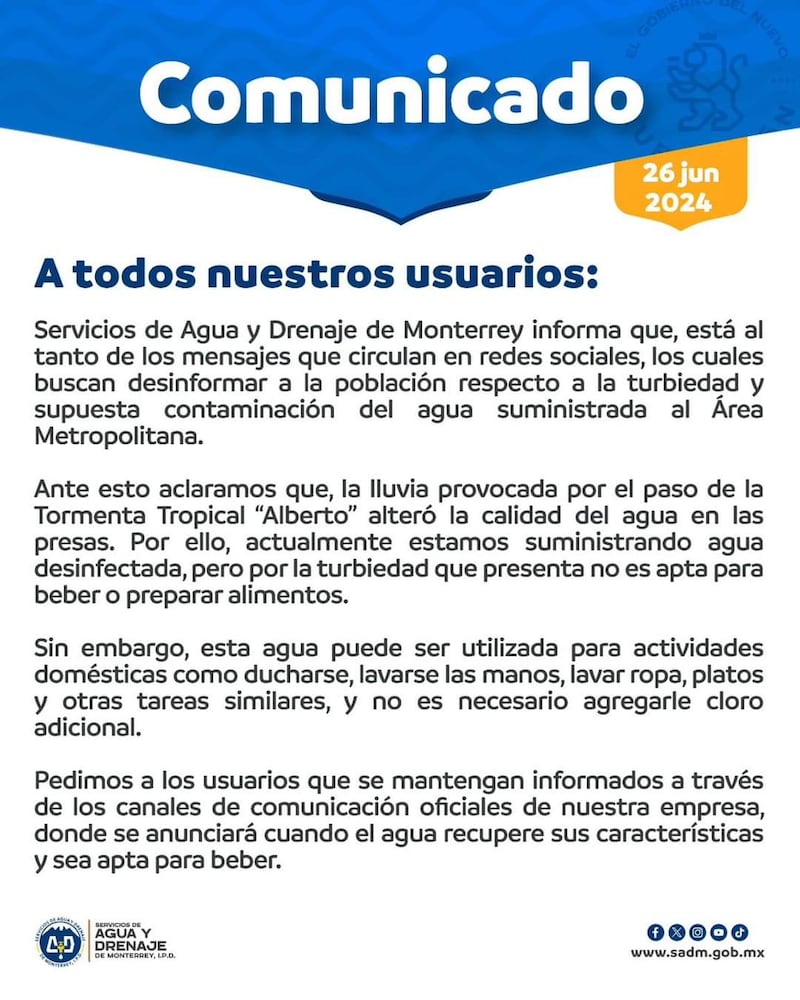 La paraestatal aconsejó a los usuarios a no hacer caso a información no oficial.