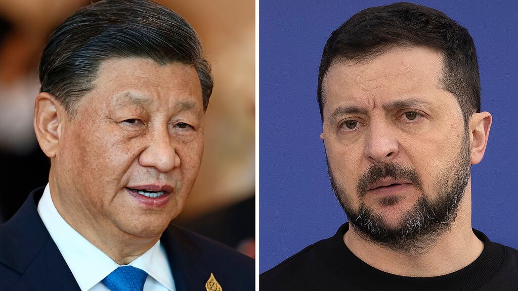 Xi Jinping y Volodimir Zelenski.