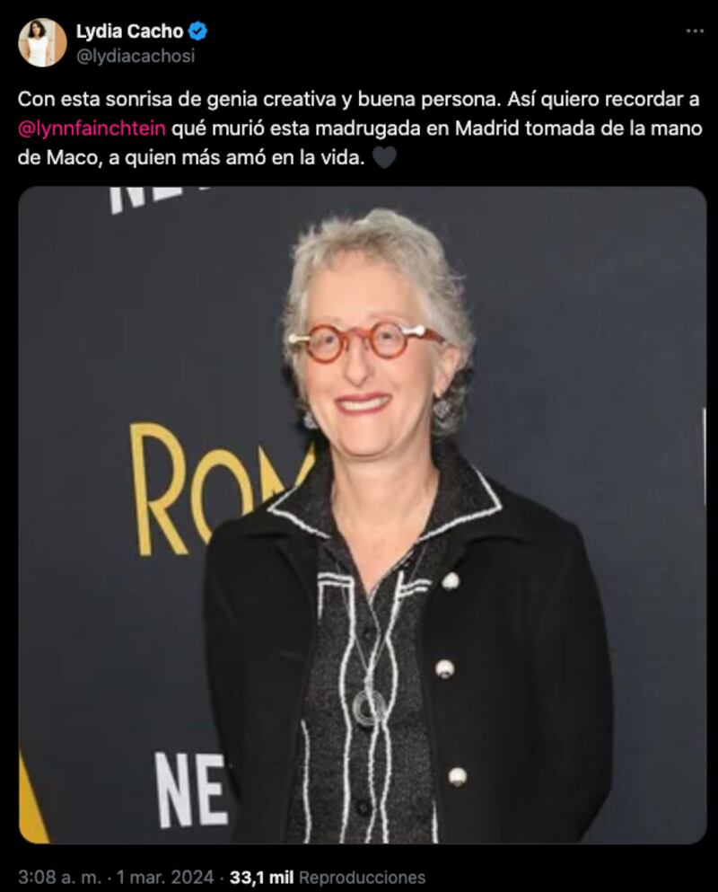 Muere Lynn Fainchtein, productora y supervisora musical de Roma, Amores Perros y La Casa de las Flores