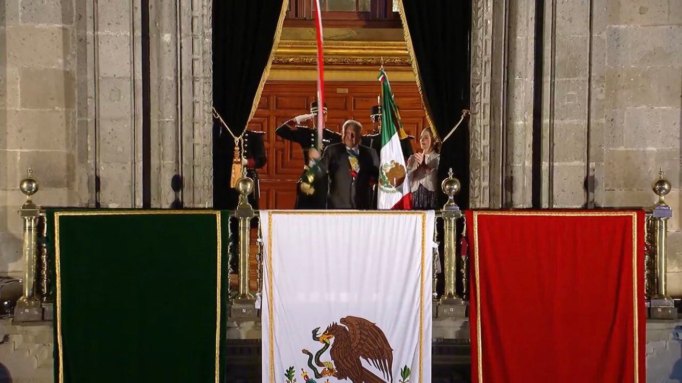 Quinto Grito de Independencia de Andrés Manuel López Obrador desde Palacio Nacional.
