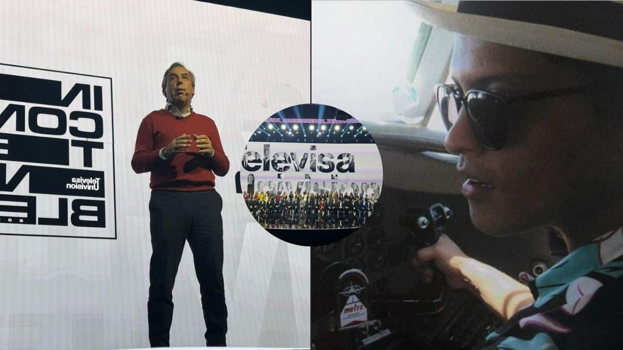 El cantante internacional llegó a las instalaciones de Televisa en un vuelo por helicóptero.