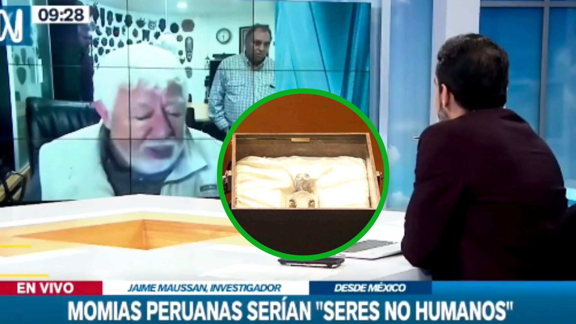 Jaime Maussan perdió el control y terminó llamar mentiroso al presentador peruano.