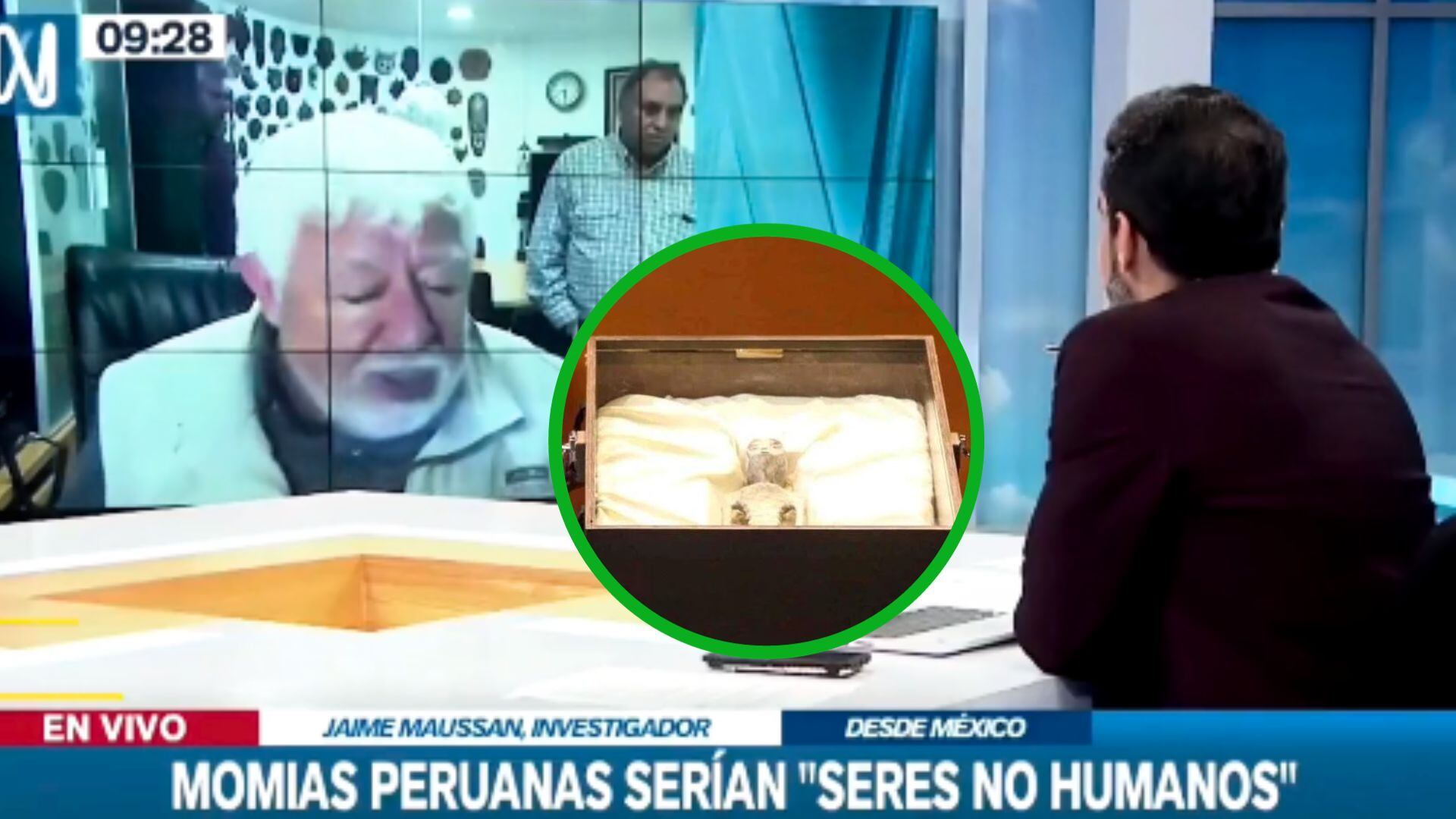 Jaime Maussan perdió el control y terminó llamar mentiroso al presentador peruano.