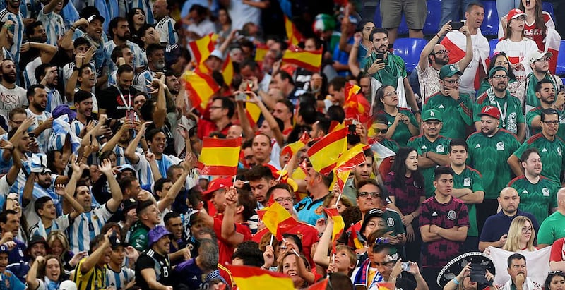 Afición en un Mundial de futbol