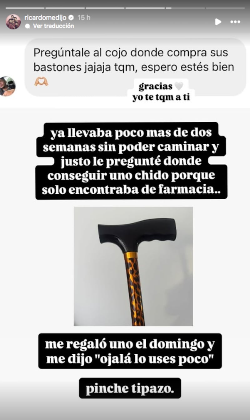 Historias en Instagram de Ricardo Pérez