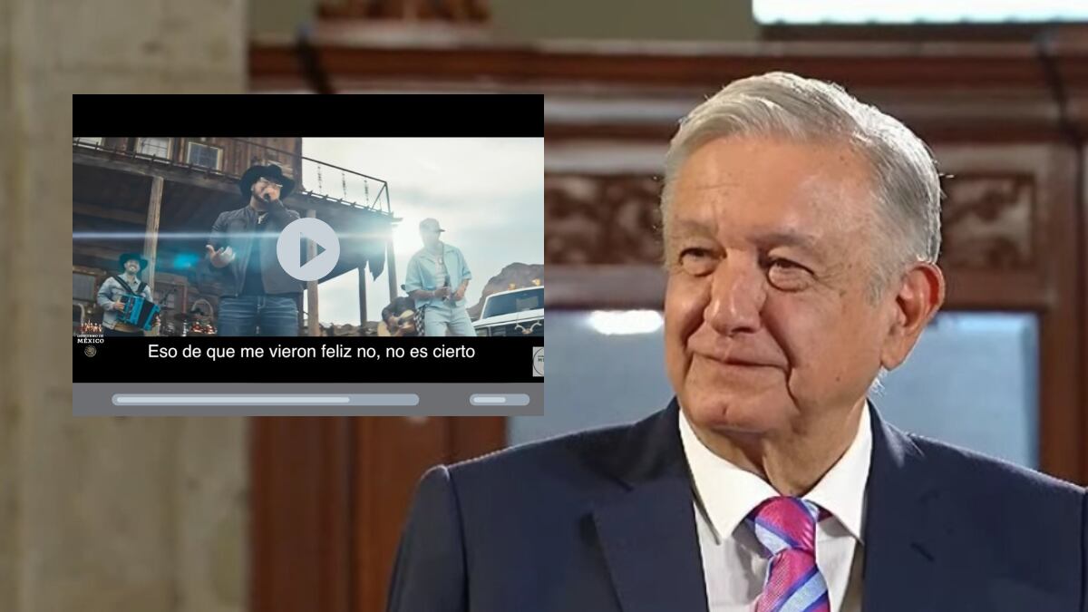 AMLO y Grupo Frontera. Es la segunda ocasión que el presidente pone canciones de Grupo Frontera, ahora con Bad Bunny.