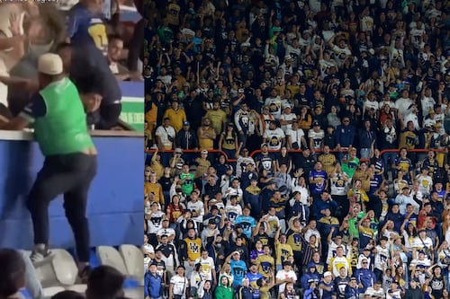¡Vergonzoso! Aficionado de Pumas protagoniza acto violento contra seguidores de Pachuca