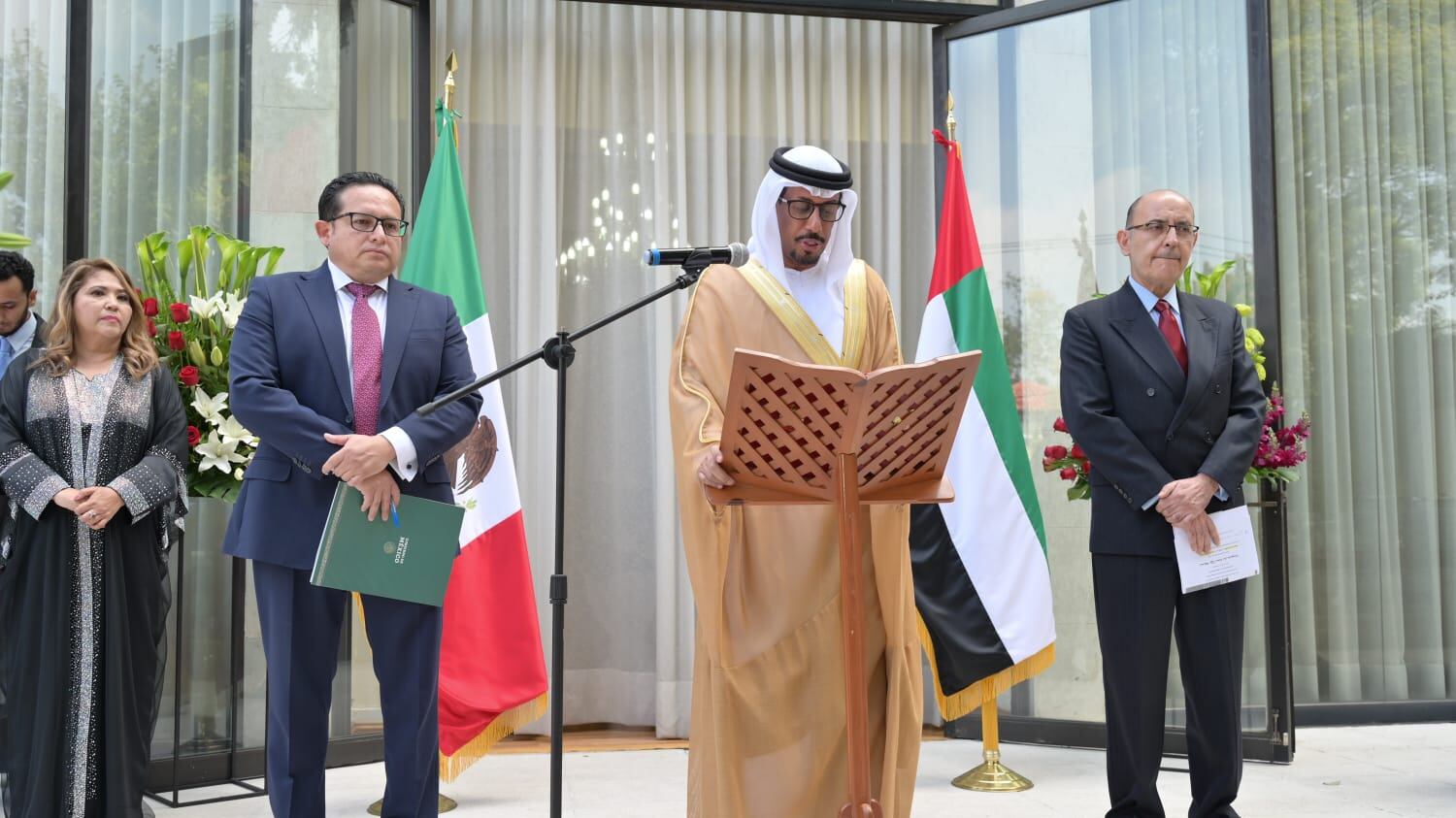 Embajador Almenhali durante la conmemoración del Día Nacional de Emiratos Árabes Unidos