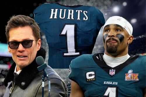Tom Brady aconseja a Jalen Hurts sobre su jersey del Super Bowl LIX