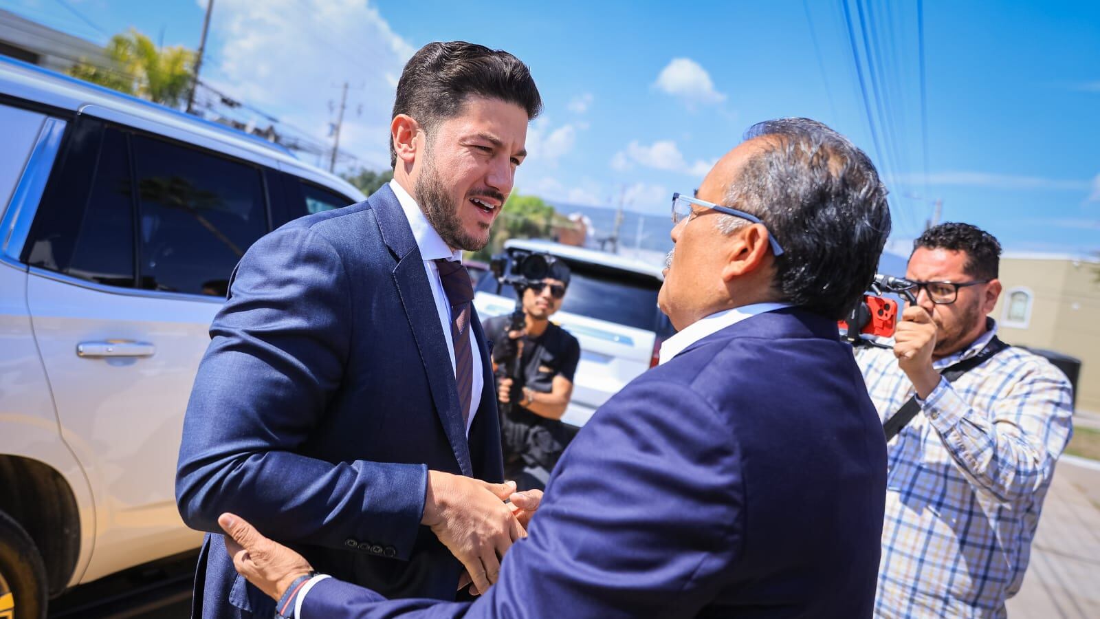 El gobernador aprovechó para destacar las obras que se han estado trabajando y se trabajarán en Escobedo.