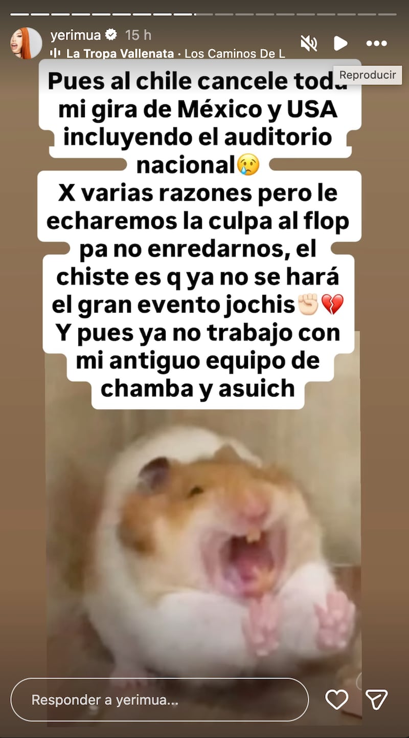 Historias de Yeri Mua en Instagram