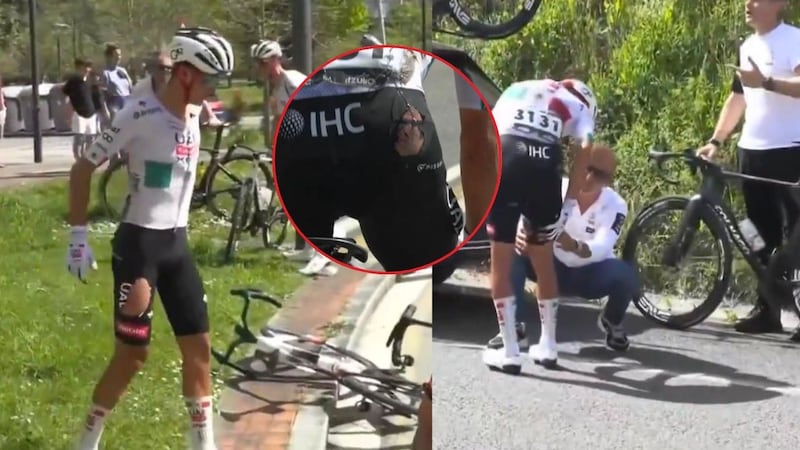 ¡Se acabó! Isaac del Toro sufre aparatosa caída y abandona la Vuelta al País Vasco (Video)