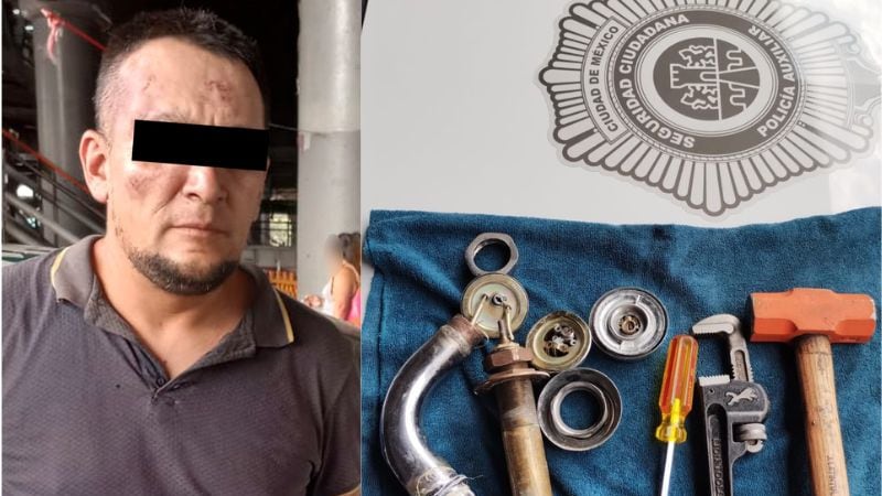 Detenido por robar tubería de baño en estación del Metrobús