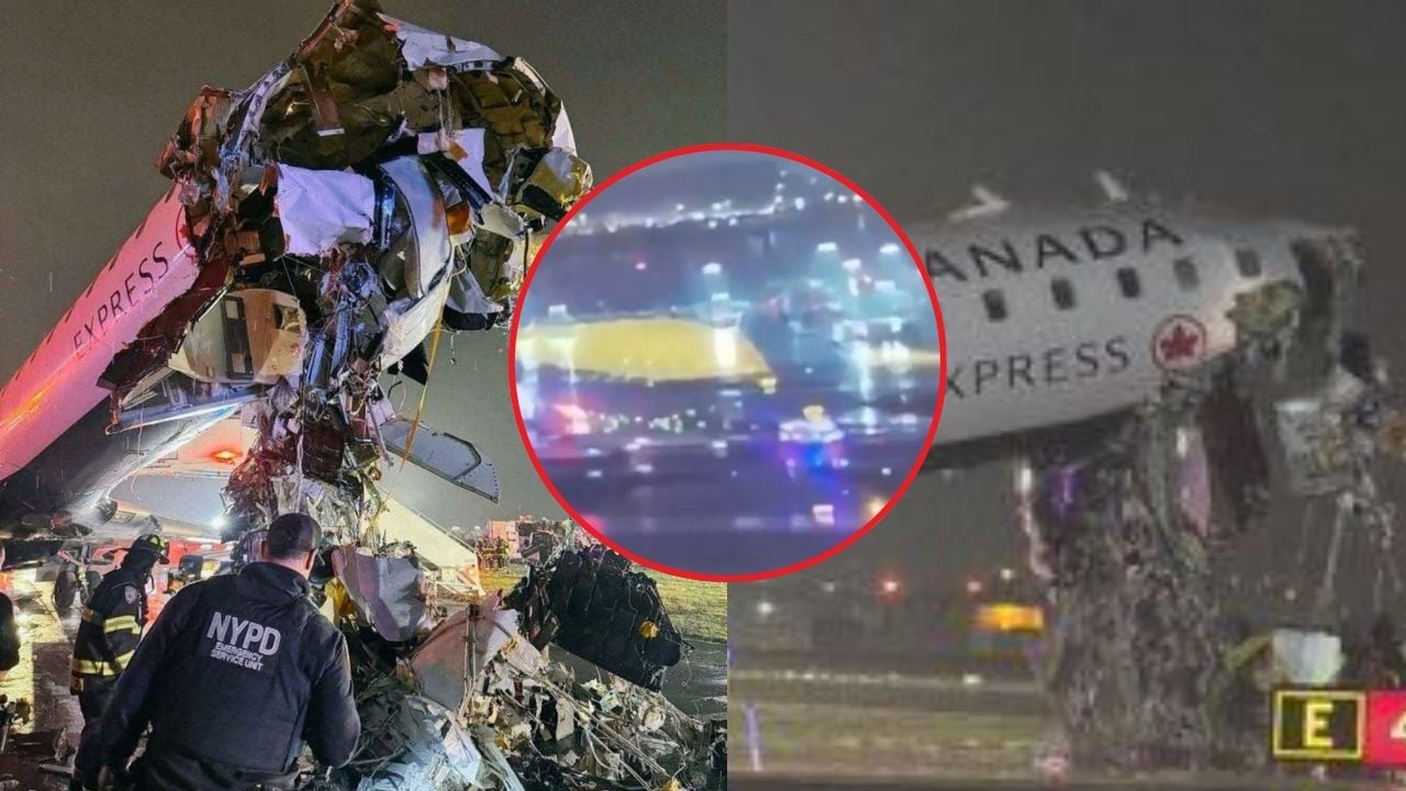 Avión se estrella en el Aeropuerto LaGuardia