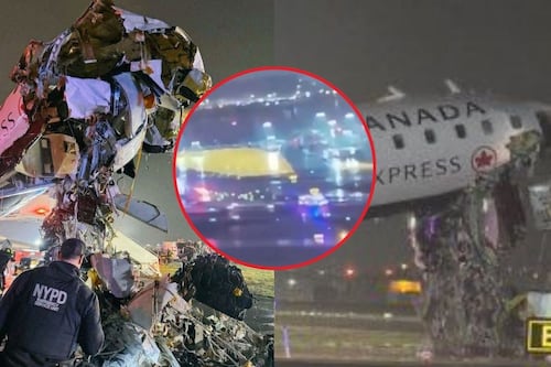 Filtran video del choque de avión en LaGuardia; así se estrelló en plena pista
