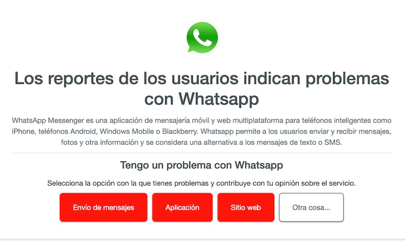 Fallas de Whatsapp