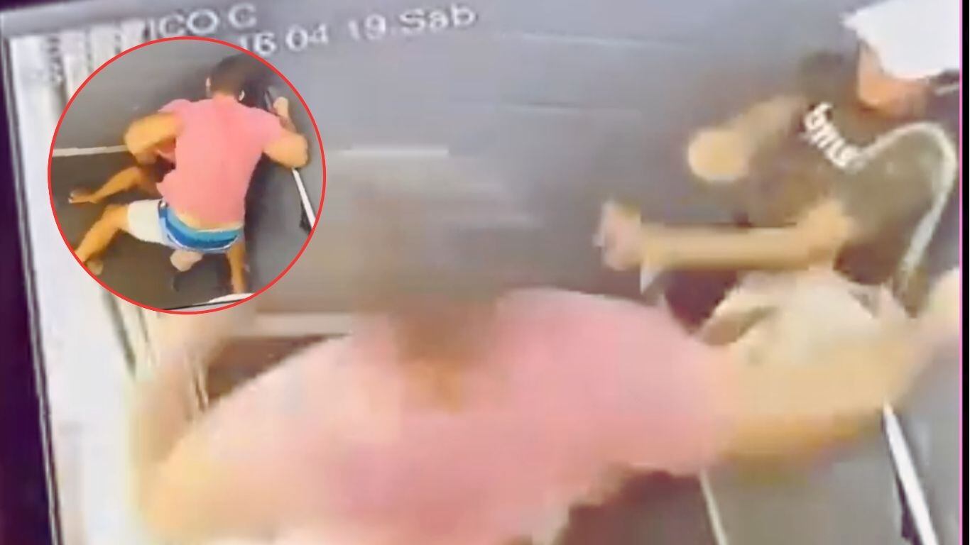 Golpiza a su novia en el elevador