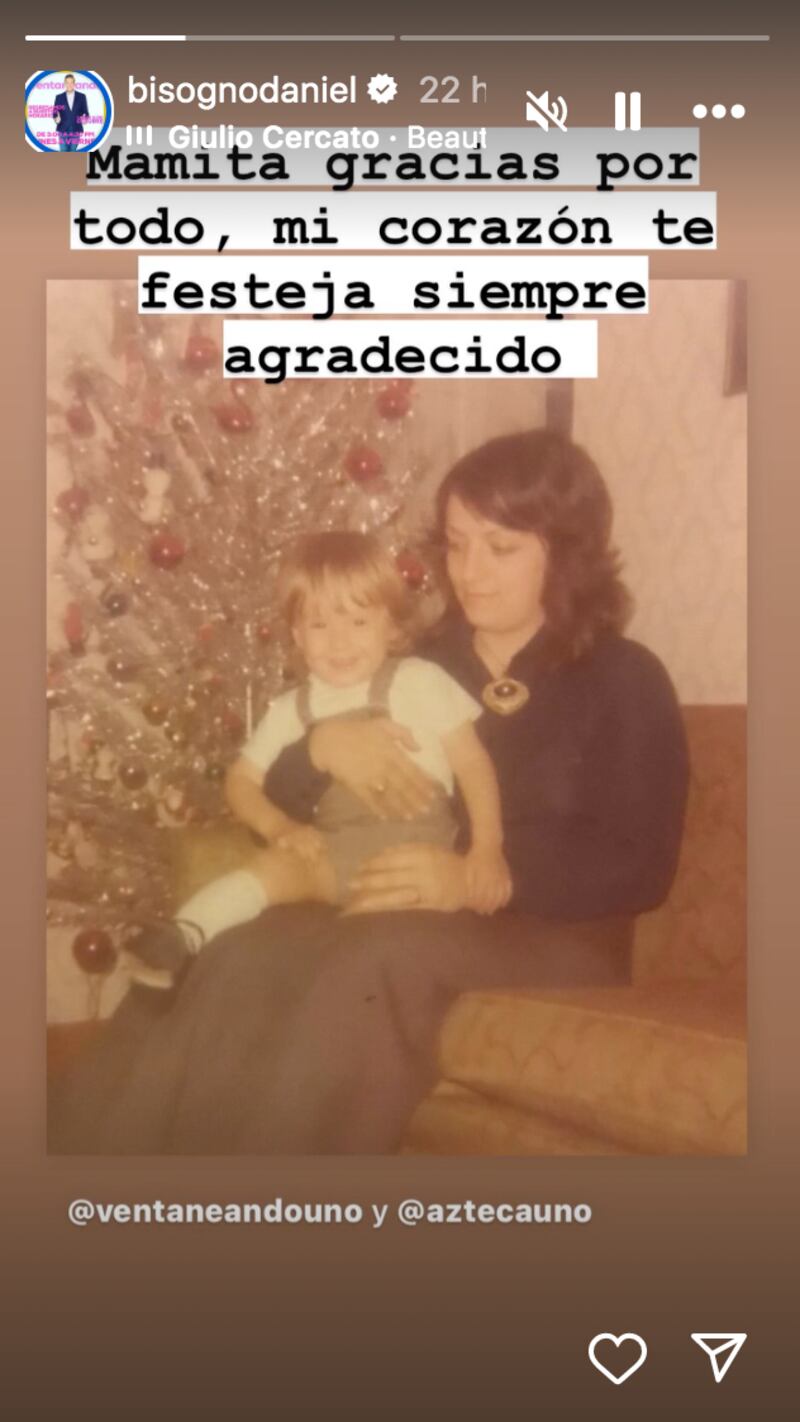 Daniel Bisogno dedica emotivo mensaje a su mamá