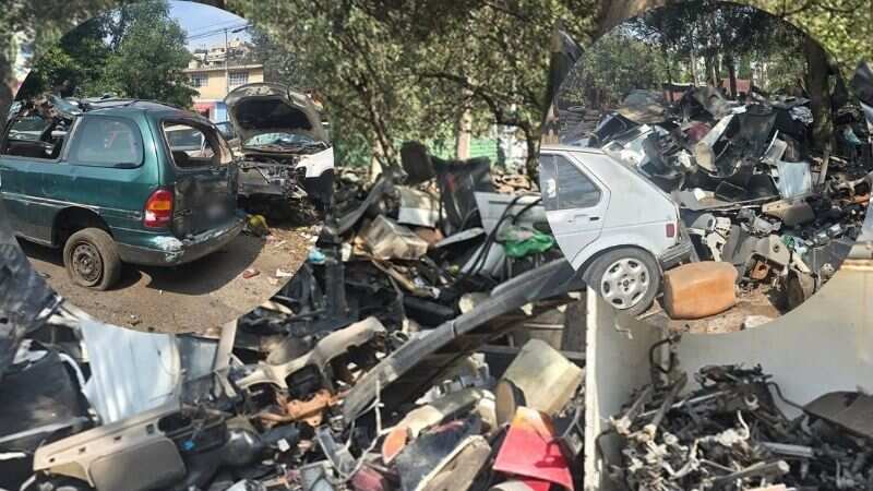 Aseguran dos toneladas de autopartes en predio de Xochimilco