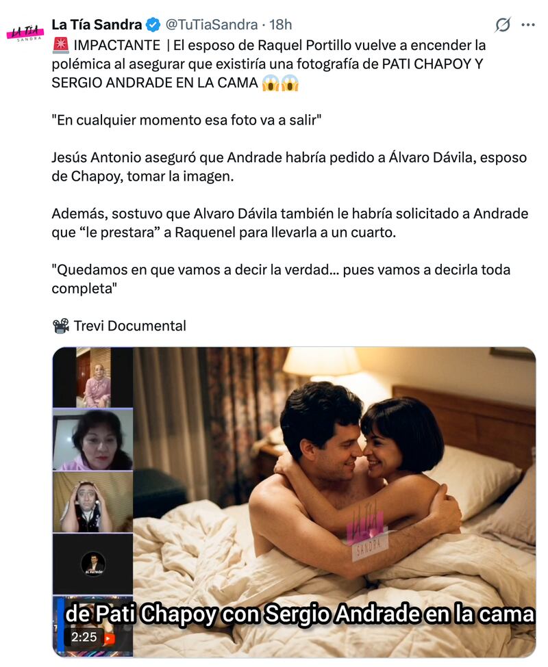 Publicación de La Tía Sandra en X