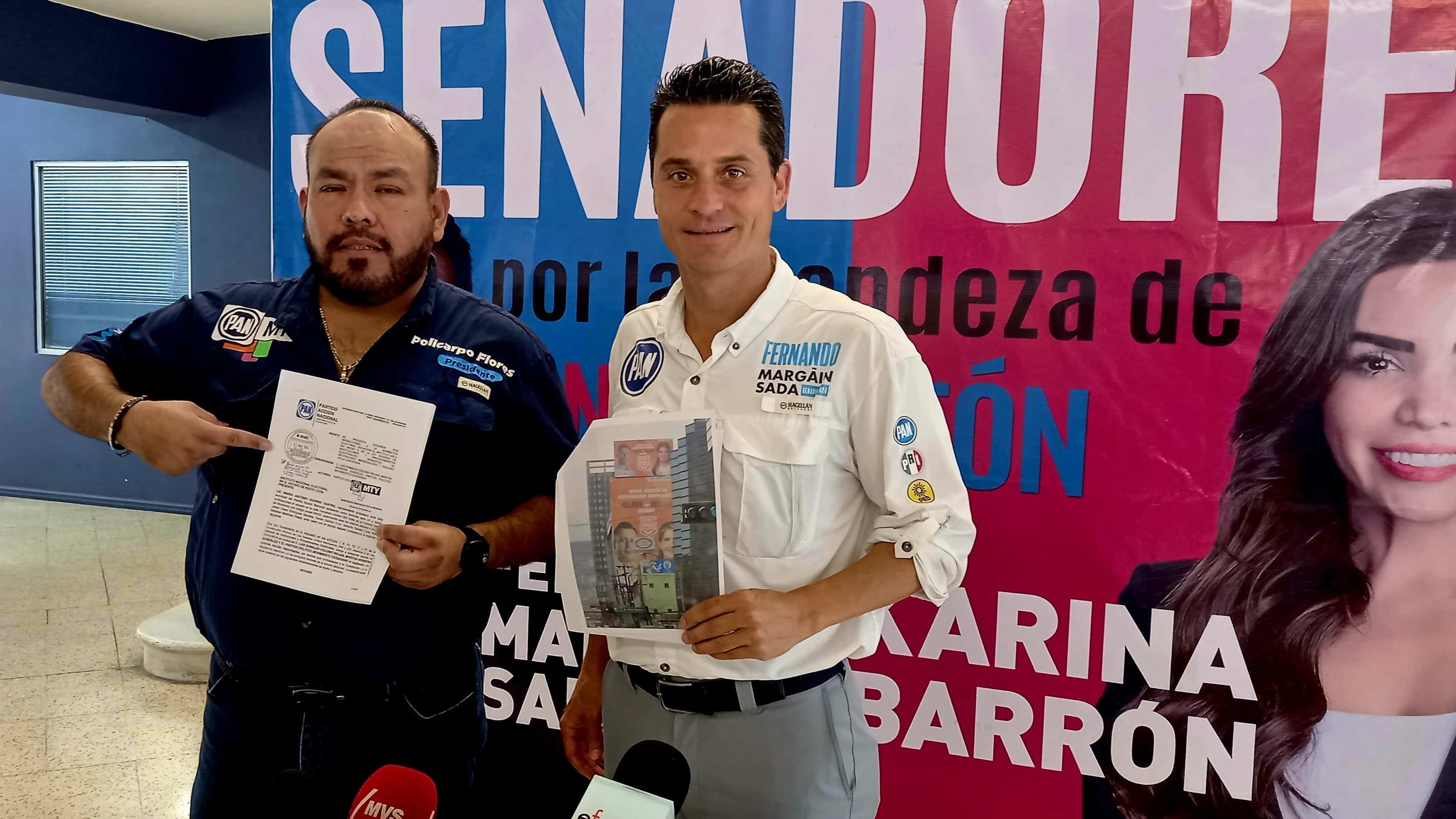 Policarpo Flores, presidente del PAN en Monterrey y Fernando Margáin Sada, candidato al Senado.