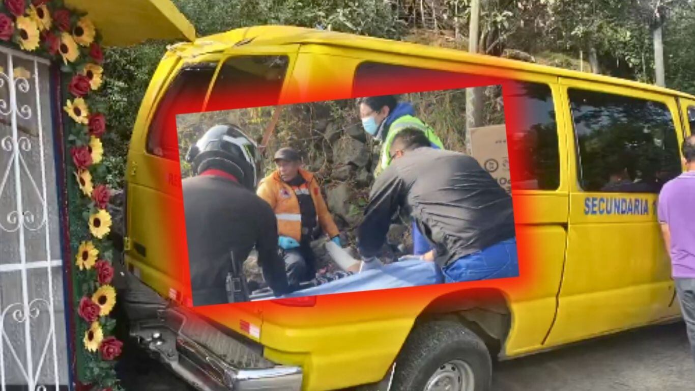 Accidente con transporte escolar