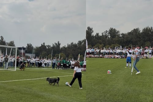 ¡Libre de cáncer! Javier Hidalgo regresa de su operación y tira un penal junto a Clara Brugada y Braulio Luna