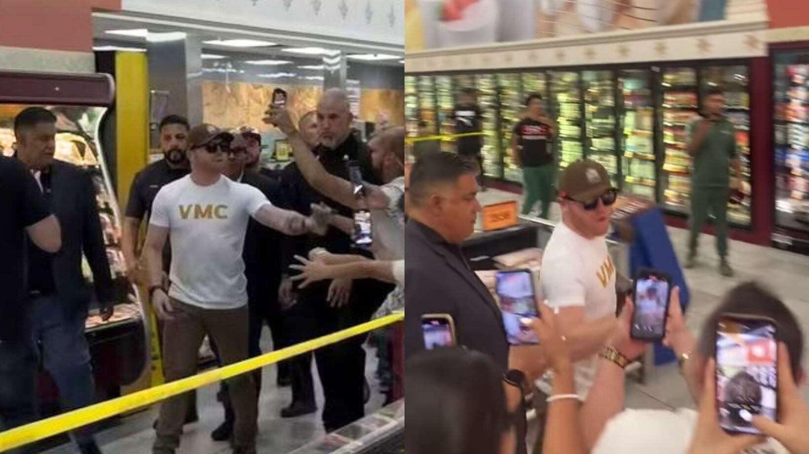 Canelo Álvarez convivió con sus seguidores en un supermercado.
