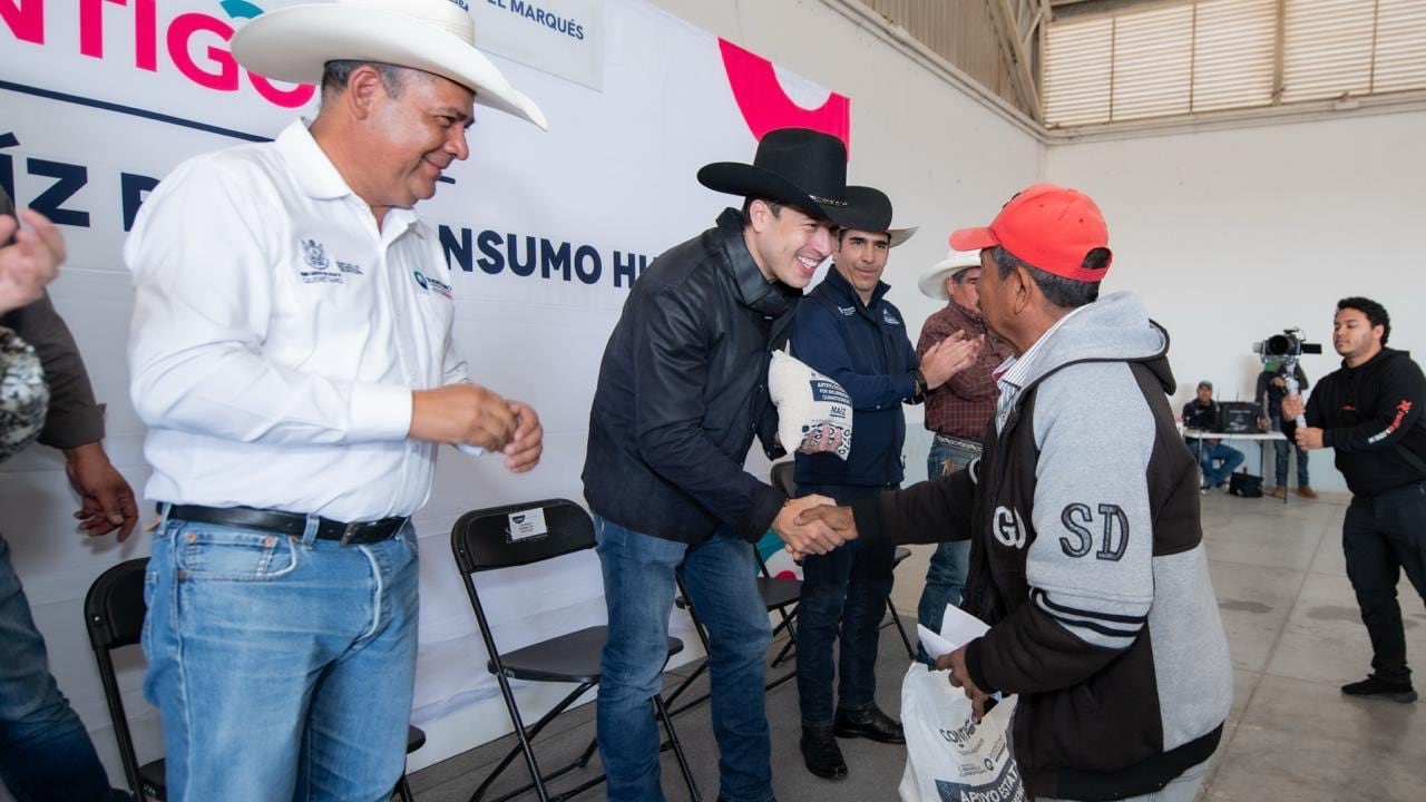 Entregan 479 toneladas de maíz a mil 310 productores en El Marqués