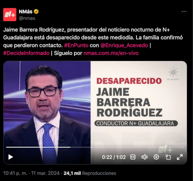 Lo que se sabe sobre la desaparición del periodista Jaime Barrera en Jalisco