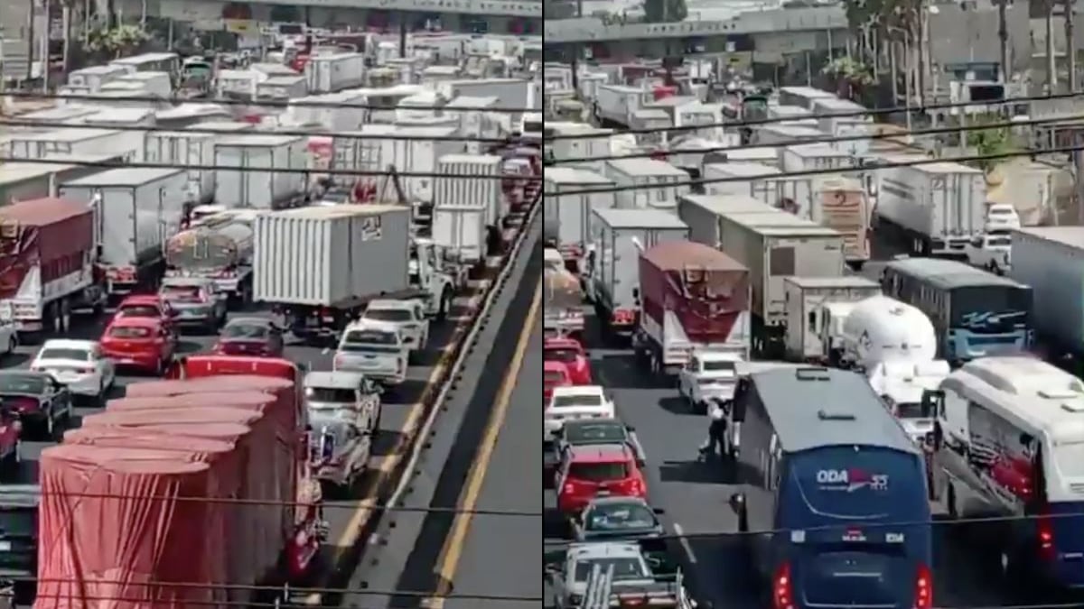 Autopista México-Querétaro bloqueada por protesta en la caseta de Tepotzotlán