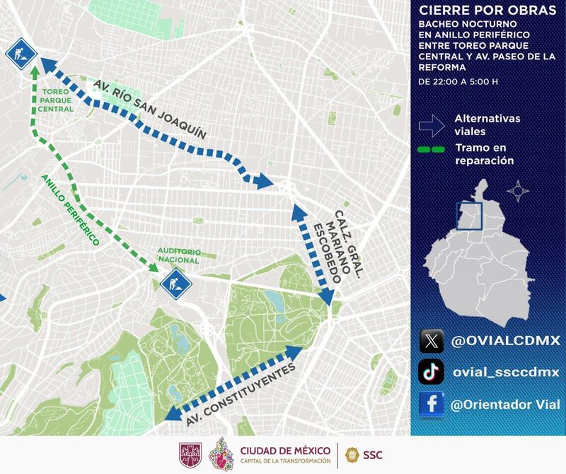 Vialidades bacheo nocturno