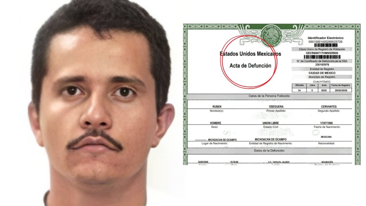 Acta de defunción "El Mencho"