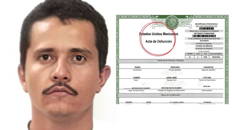 Acta de defunción revela cómo murió “El Mencho” y qué hicieron con su cuerpo