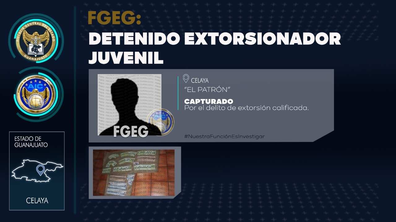 Hijo de regidora de Celaya es detenido por extorsionar a comerciantes.